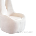 Hidup Room Chairs White Velvet Fabric Leisure Chair